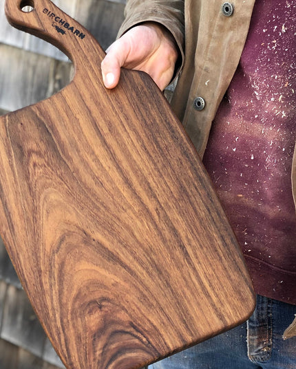 wooden charcuterie board with a handle 