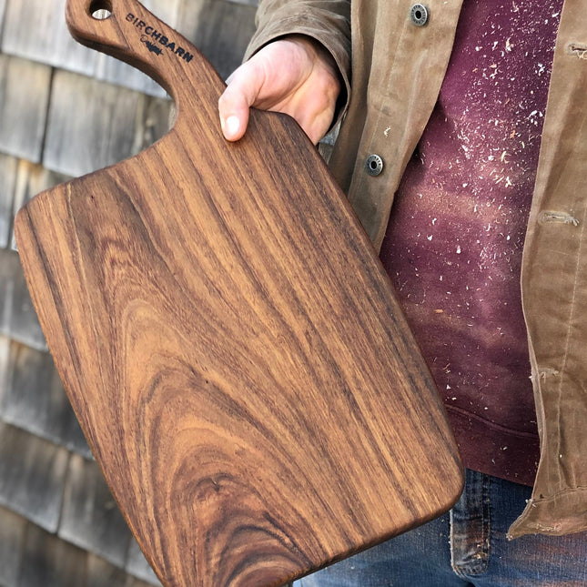 wooden charcuterie board with a handle 