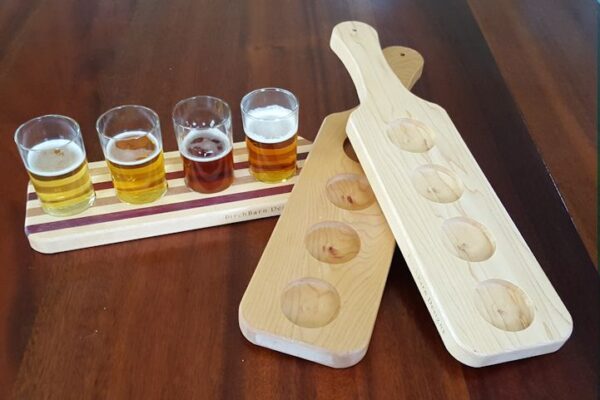 Wooden Beer Flight Serving Paddles