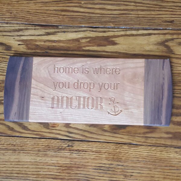 wooden bread board with quote