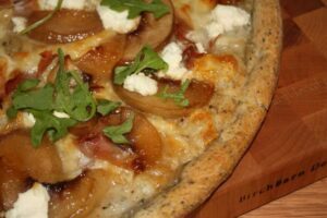 prosciutto & peach pizza