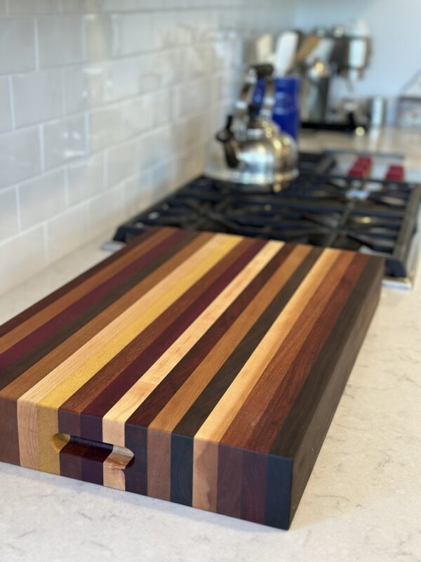colorful butcher block cutting board