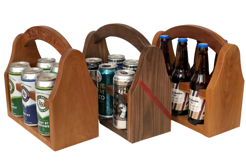 Wooden Beer Caddy Birchbarn Designs, Wooden Bottle Carrier