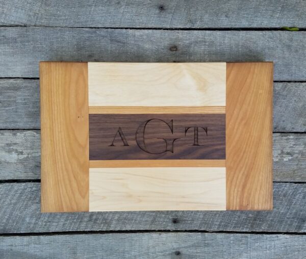 Serving board with monogram