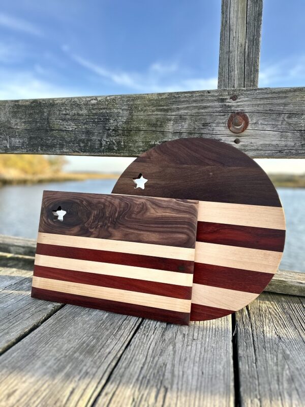 American flag serving boards