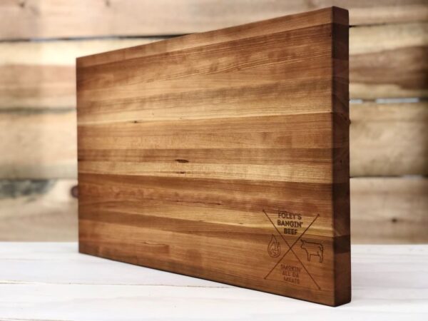 Cherry butcher block with laser engraving