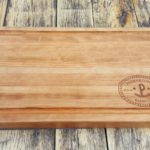 cutting board with engraving on juice groove