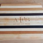 Cutting board engraved with wedding date