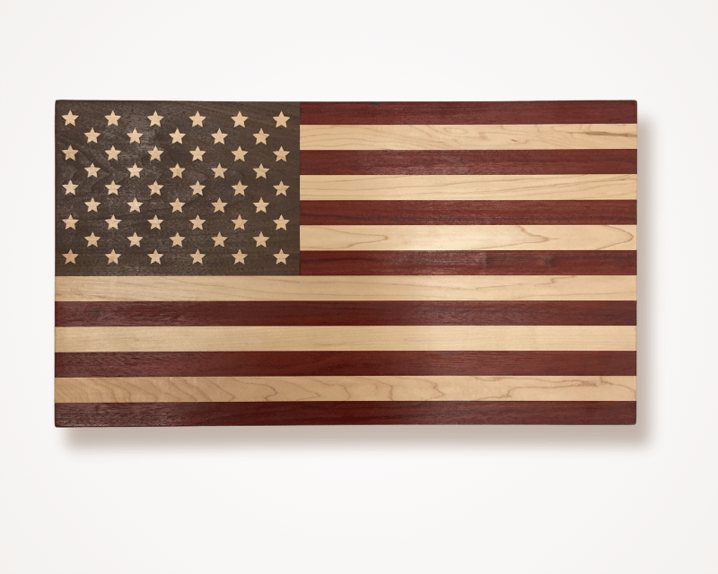 Wood Inlay American Flag